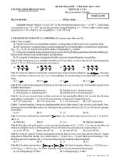 Đề 1 thi học kì II  Năm học 2013 - 2014 môn vật lý 12 thời gian làm bài 60 phút